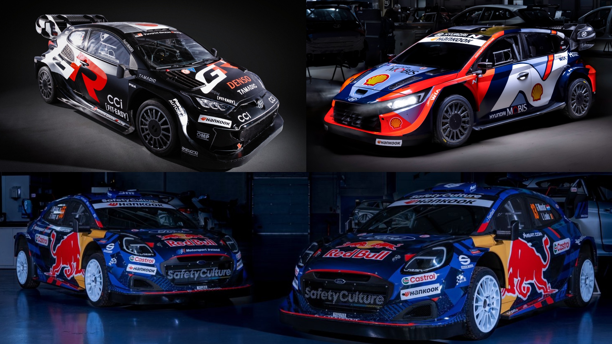 WRC: Toyota, Hyundai και Ford αποκάλυψαν τα livery των αυτοκινήτων τους για το 2025